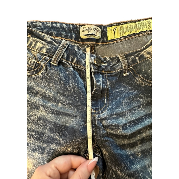 Indigo Rein Jeans Bleach Wash Blue Denim Jeans Stretchy Skinny Low Rise Y2K - Picture 5 of 10